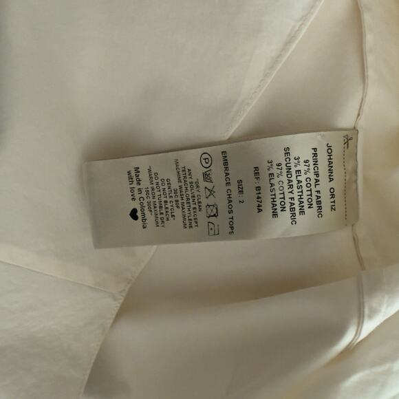 JOHANNA ORTIZ Embrace Chaos Ruffled Cotton Blend Poplin Top Size 2 - Picture 8 of 13